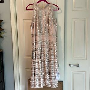 Tadashi Shoji Norma Sequined Fringe Dress